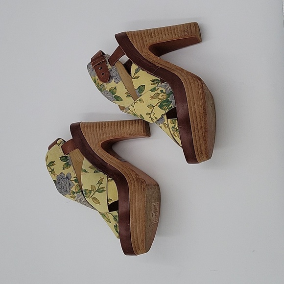 Rag and Bone, women's platform sandals sz 8 women's leather floral - Picture 1 of 6
